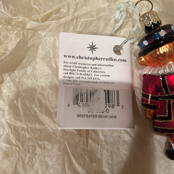 Christopher Radko Little gems collection Beefeater Bear - Picture 3 of 4